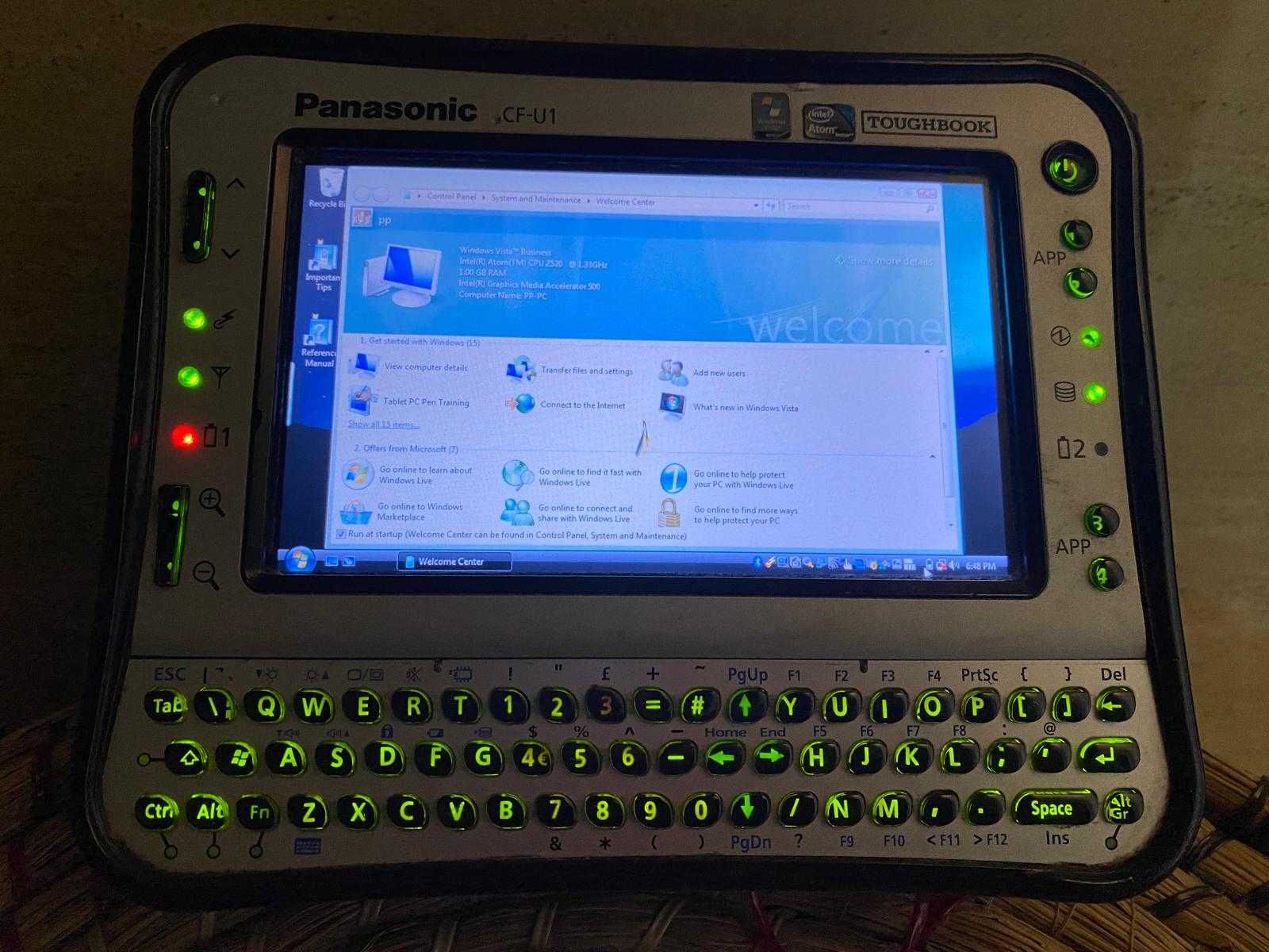 Panasonic CF-U1 Toughbook  Atom z520 1GB 16GB SSD DO ZADAN SPECIALNYCH