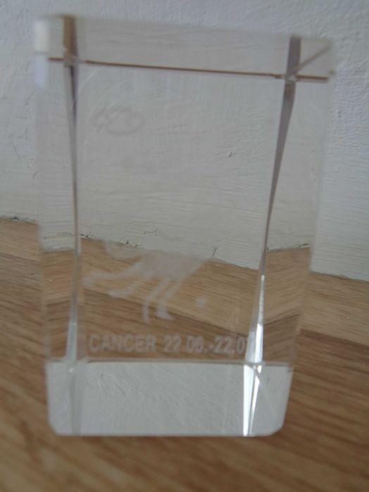 кришталь Рак голограма преспап'є 6,0*3,7*3,7см нове