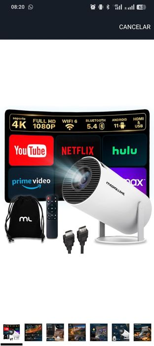 Projetor Portátil 4K