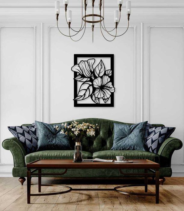 Ażurowy obraz kwiatowy z MDF 3 mm – 70x59 cm
