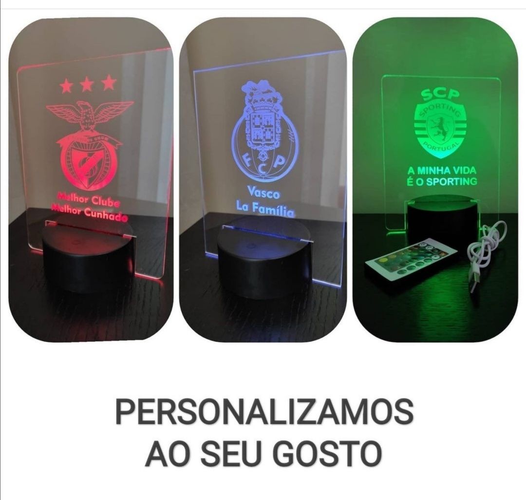 Candeeiro Led com Acrílico Personalizado