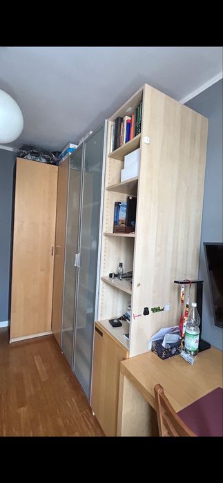 Szafa Ikea Pax narożna szafa regały szuflady naturalna
