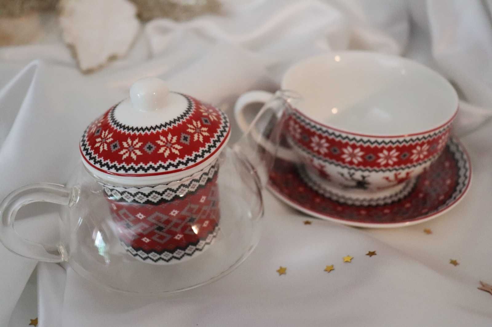 Conjunto Chaleira e chávena de Natal