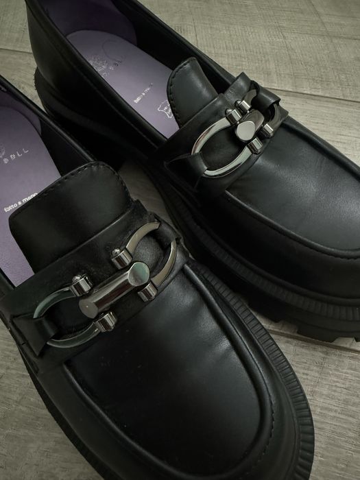 Чорні лофери з натуральної шкіри (Alex Bell)