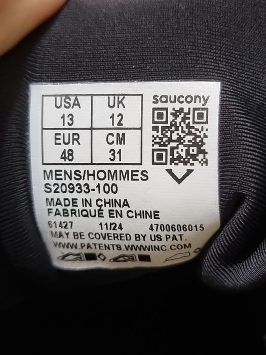 Оригінал 100% чоловічі кросівки saucony hurricane 24  eur 48