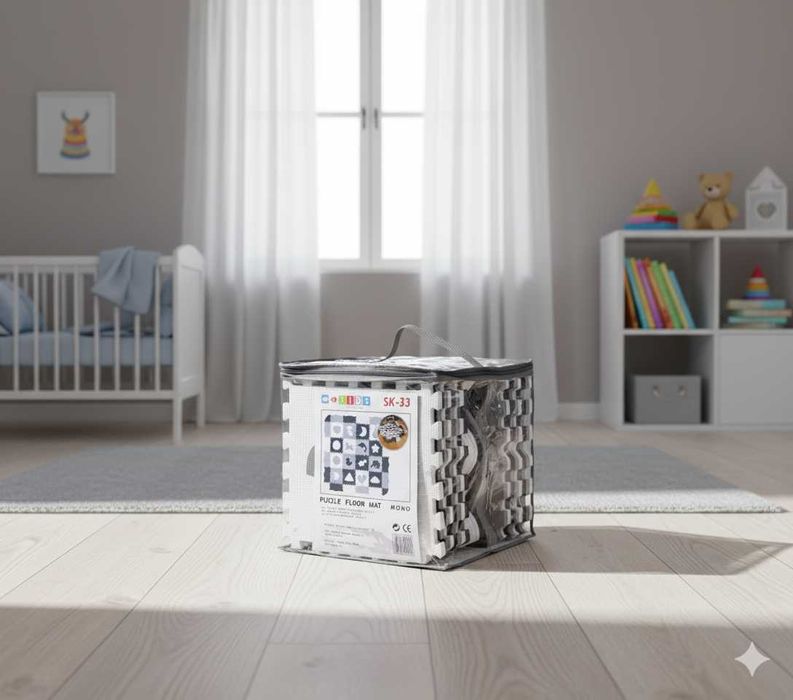 DUŻA Mata Piankowa Puzzle Edukacyjna Dla Dzieci Kojec Składana Gruba