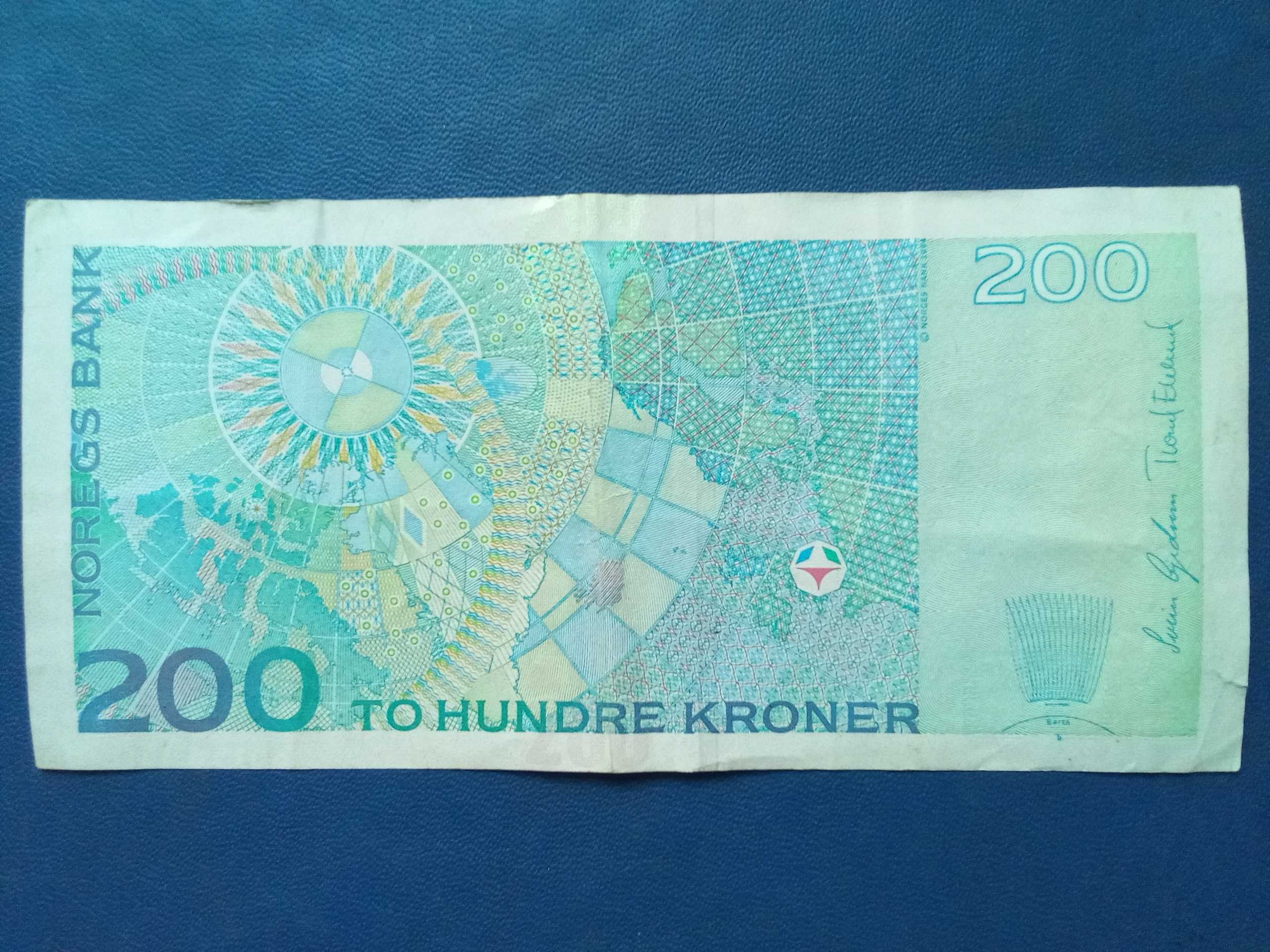 Banknot 200 Koron norweskich z 2006 roku.