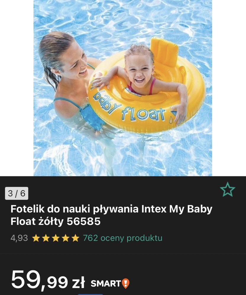 Intex koło do pływania fotelik dla niemowląt my baby float