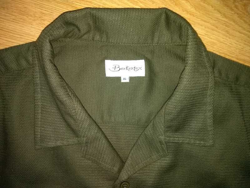 Nowa koszula krótki rękaw bawełna oliwkowa khaki XL XXL przewiewna