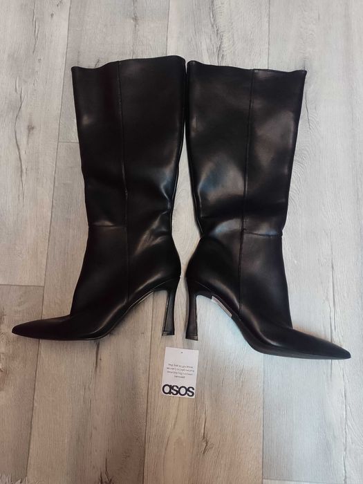 (43) ASOS Design/ Czarne Kozaki wieczorowe z Londynu, NOWE