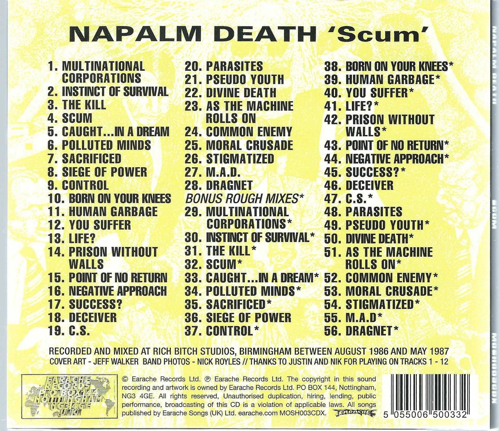 CD Napalm Death - Scum (2012) (Digipak) (Earache)