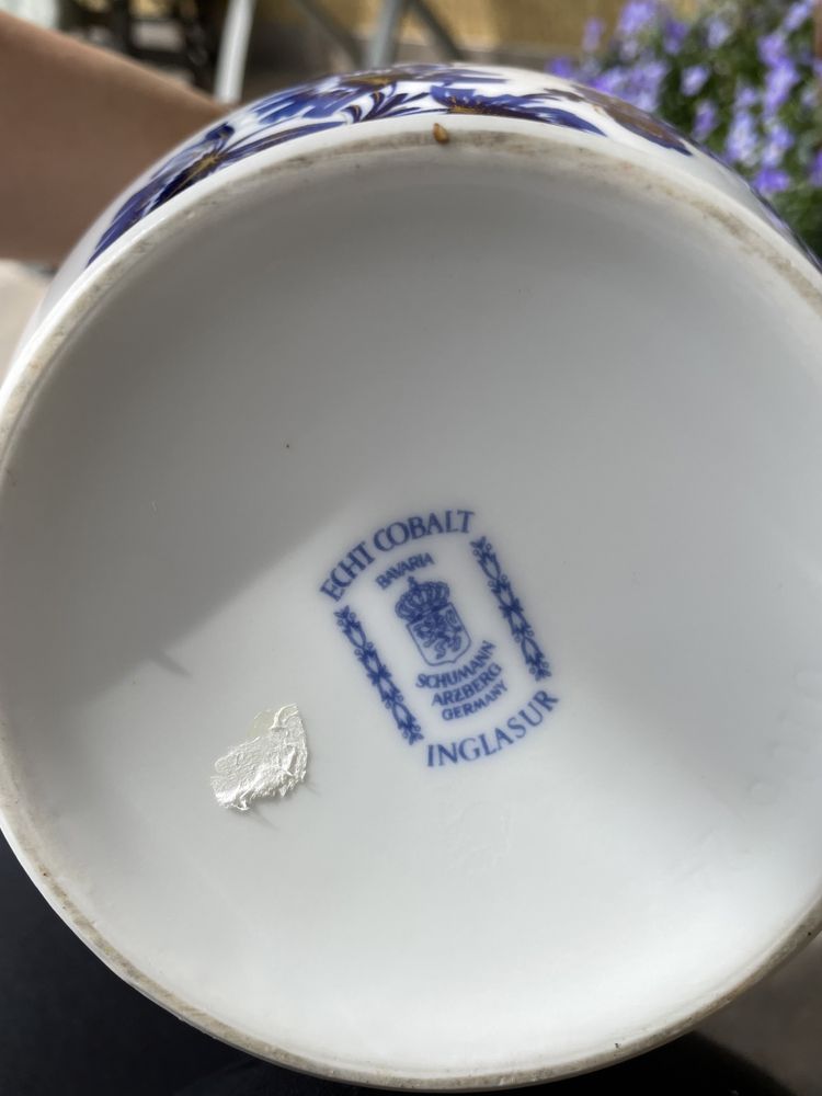 Wazon Bavaria Schumann kobalt porcelana