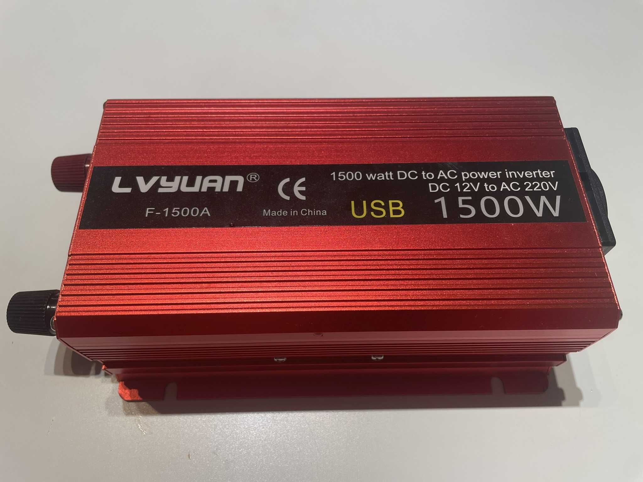 Инвертор 1500W Вт LVYUAN 12/220v 50hz с розеткой и 2 портами USB