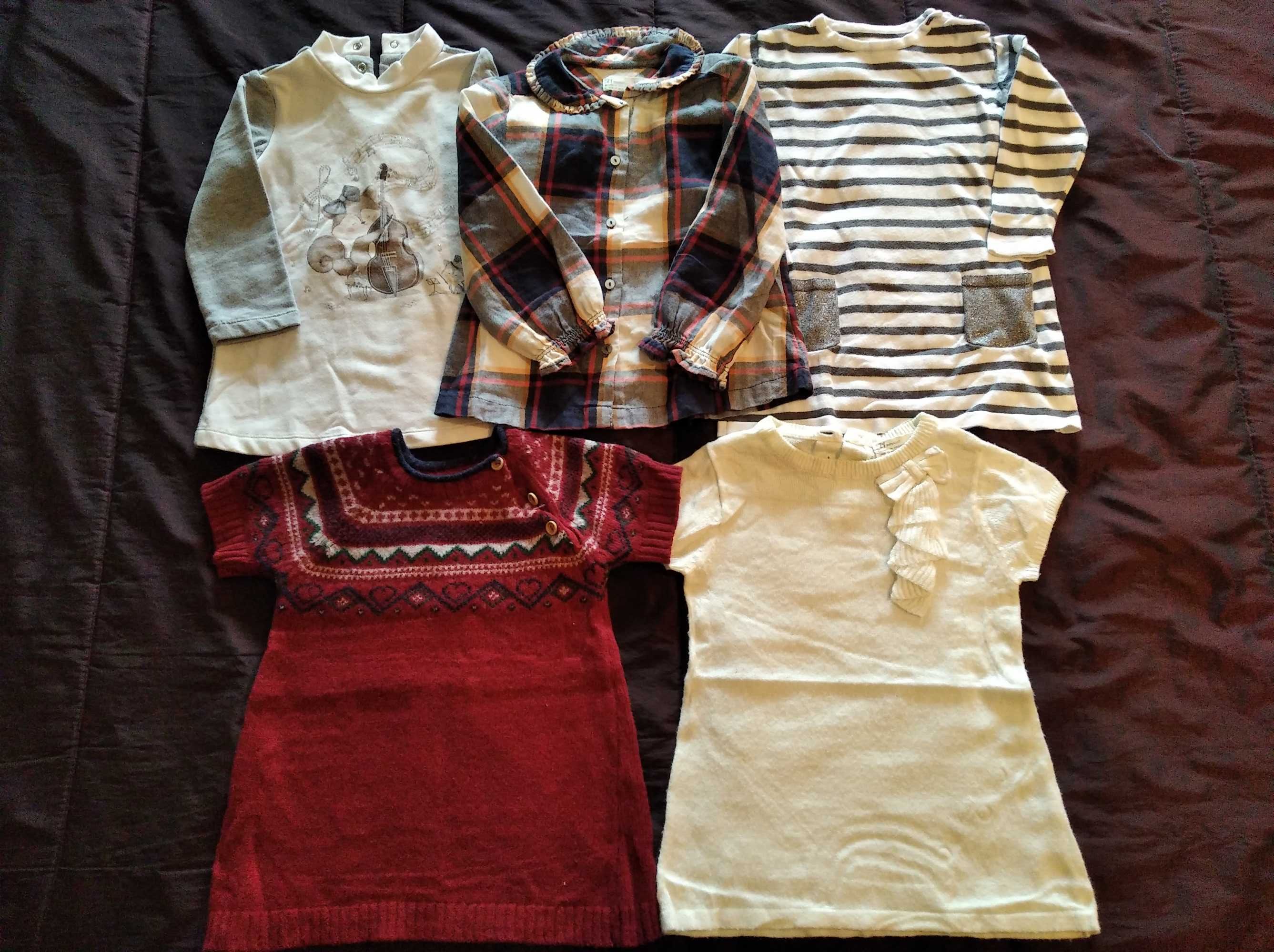 8 lotes de roupa de menina 1-2 anos