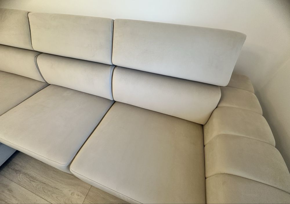 Sofá chaise longue creme/bege