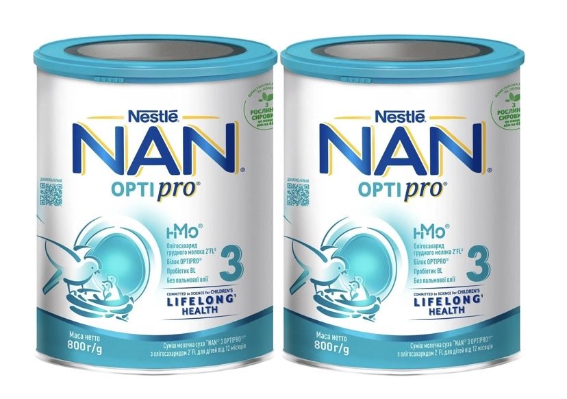 Суха молочна суміш NAN Optipro 3, 1.6 кг (2 шт. по 800 г)