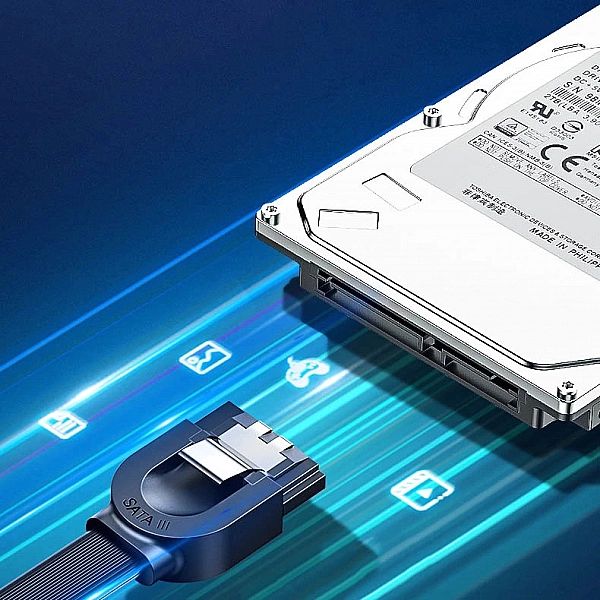 UGREEN kabel kątowy SATA 3.0/0.5m czarny (US217)