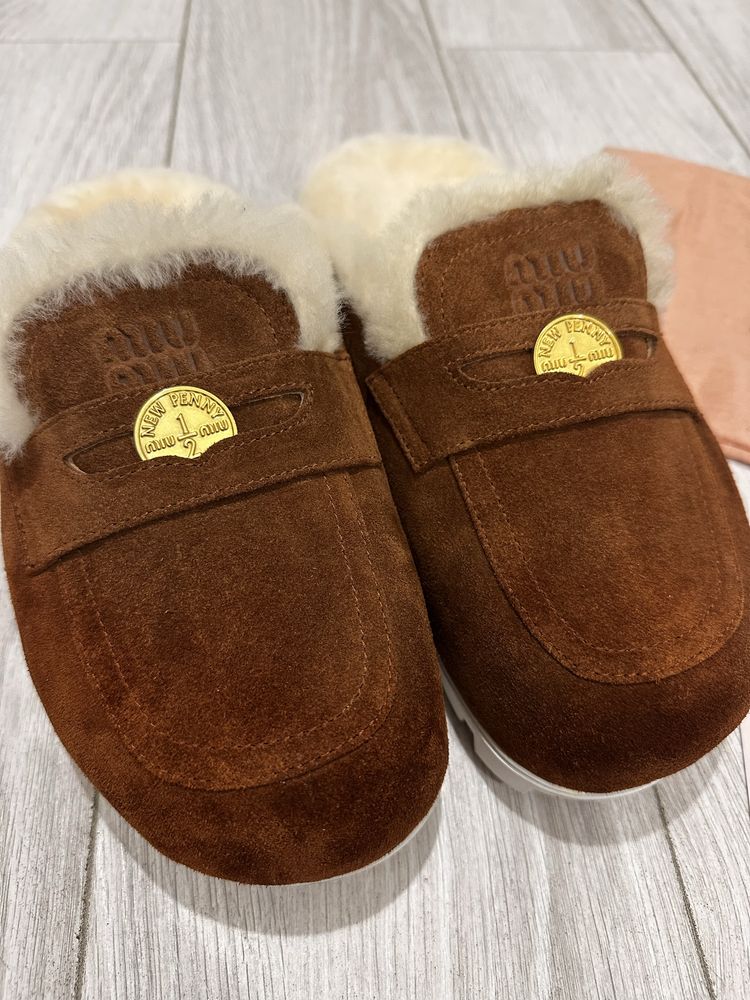 Miu miu klapki buty ocieplane