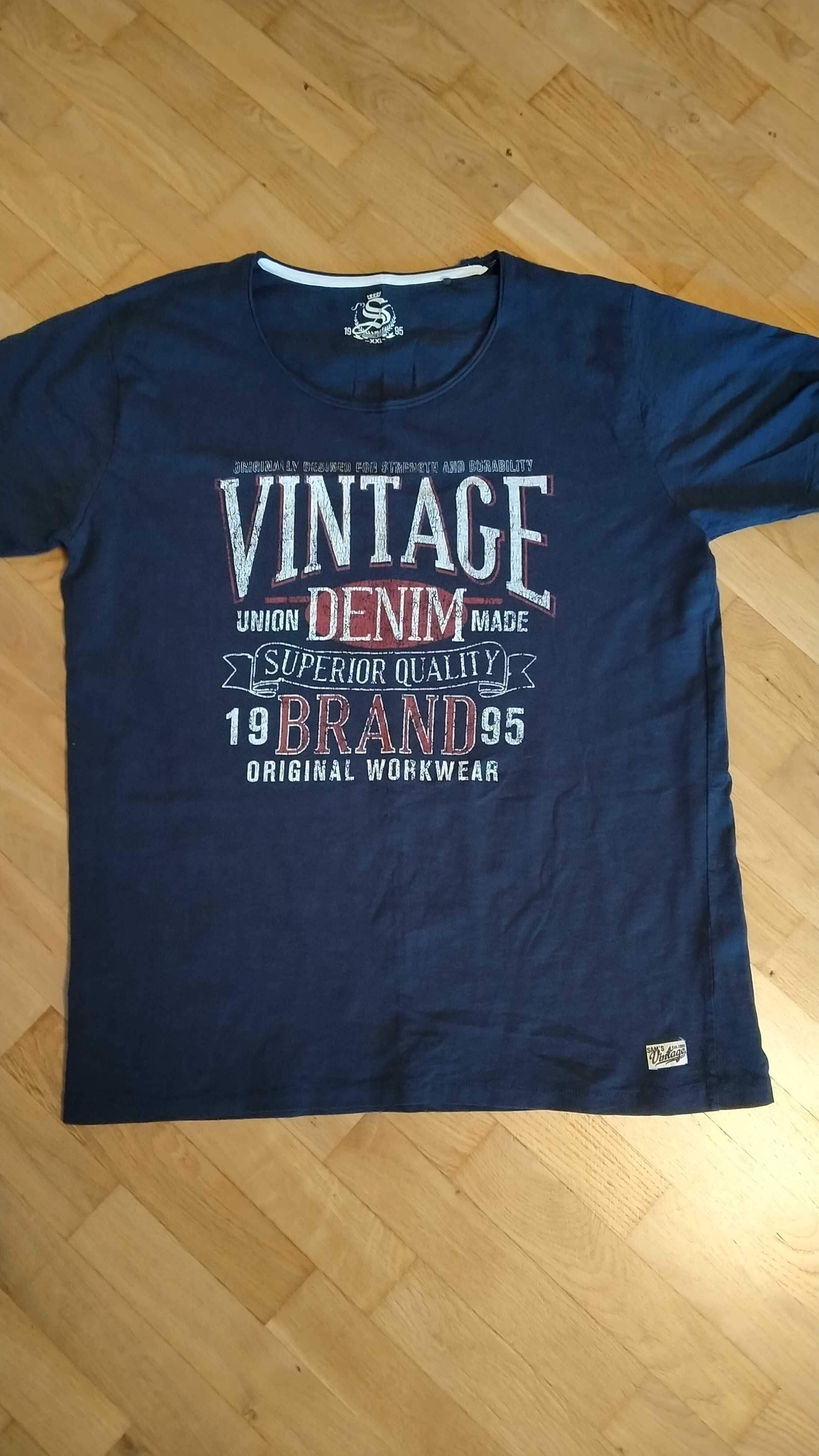 Męska koszulka, tshirt granatowy, granatowa, Vintage, Polecam