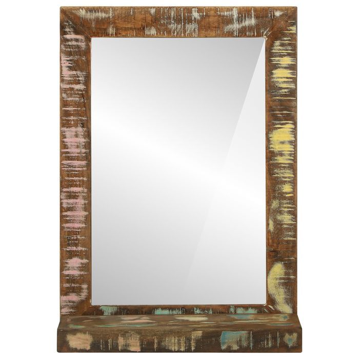 Vidaxl Lustro Łazienkowe 50X22X70 Cm Z Litego Drewna Z Odzysku