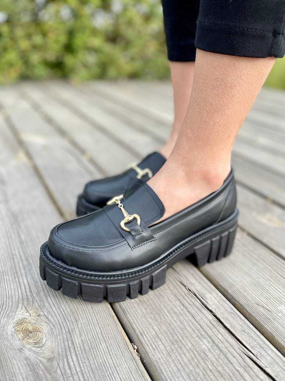 АКЦІЯ! Жіночі лофери туфлі Gucci Loafers Black (36,37,40 р.)