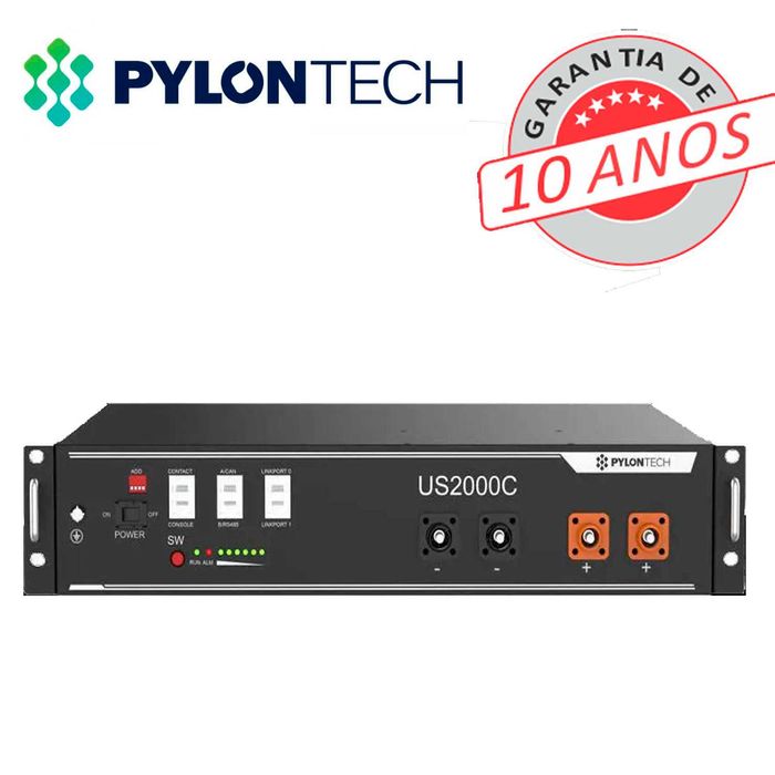 Bateria de Lítio 2.4 kWh PYLONTECH - 10 Anos de Garantia