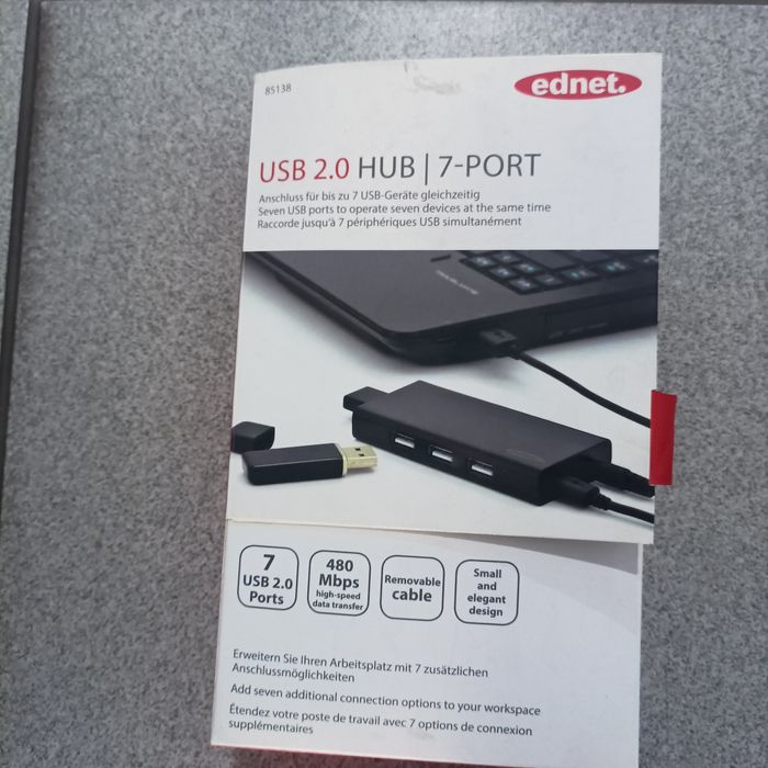 USB концентратор 2.0 HUB/7-port. Док- станция с блоком питания