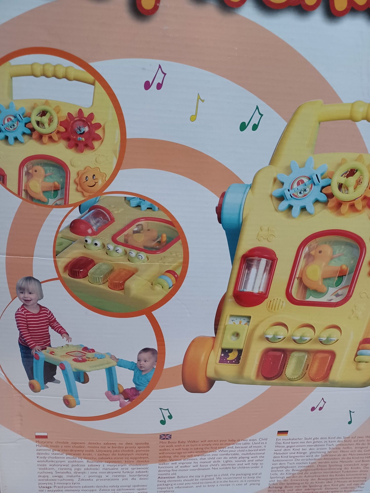 Pchacz stolik muzyczny chodzik smiki ze Smyka 2w1