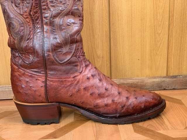 Ковбойские сапоги мужские из кожи страуса