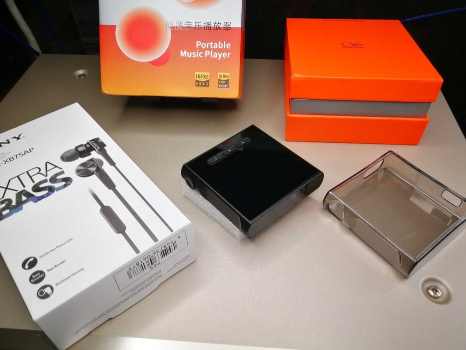 Shanling M1 S Preto + Sony MDR-XB75AP + capa silicone