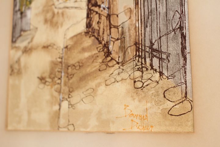 Quadro Óleo sobre Platex BERNARD DUFOUR (1922 a 2016) Assinado 68x60cm