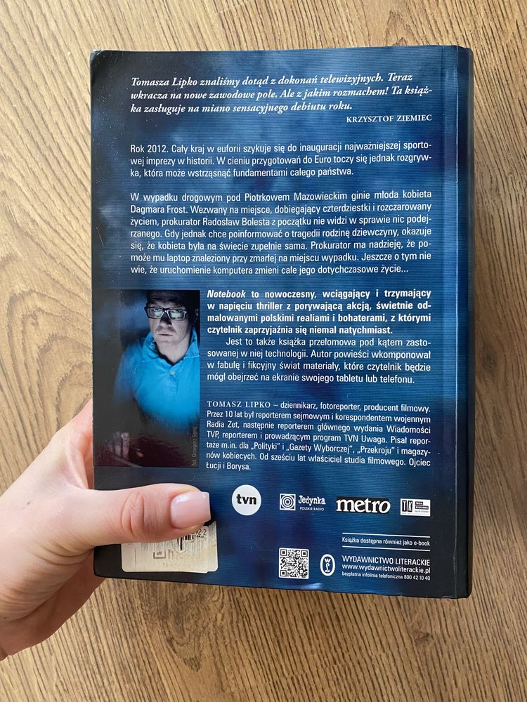 Książka Tomasz Lipko- „Notebook” pierwszy thriller 2.0