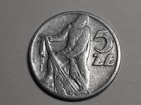 Moneta 5zł Rybak 19758r.