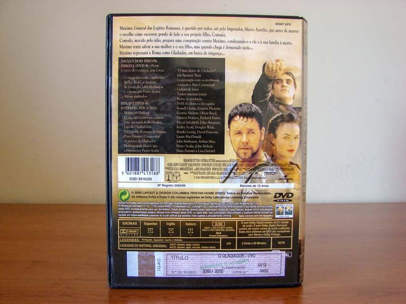 Filme (2 DVD's) de 2000 com Russell Crowe