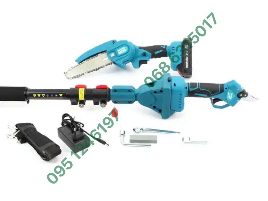 Набор 3в1 Makita Пила DUC155Z Секатор DUP365 штанга (2 шт АКБ 24V 5Ah)