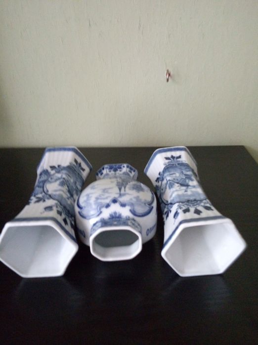 Stara porcelana holenderska delft wazony antyk an
