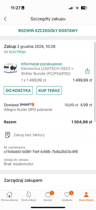 Logitech G923 + Shifter + REGULOWANY STOJAK