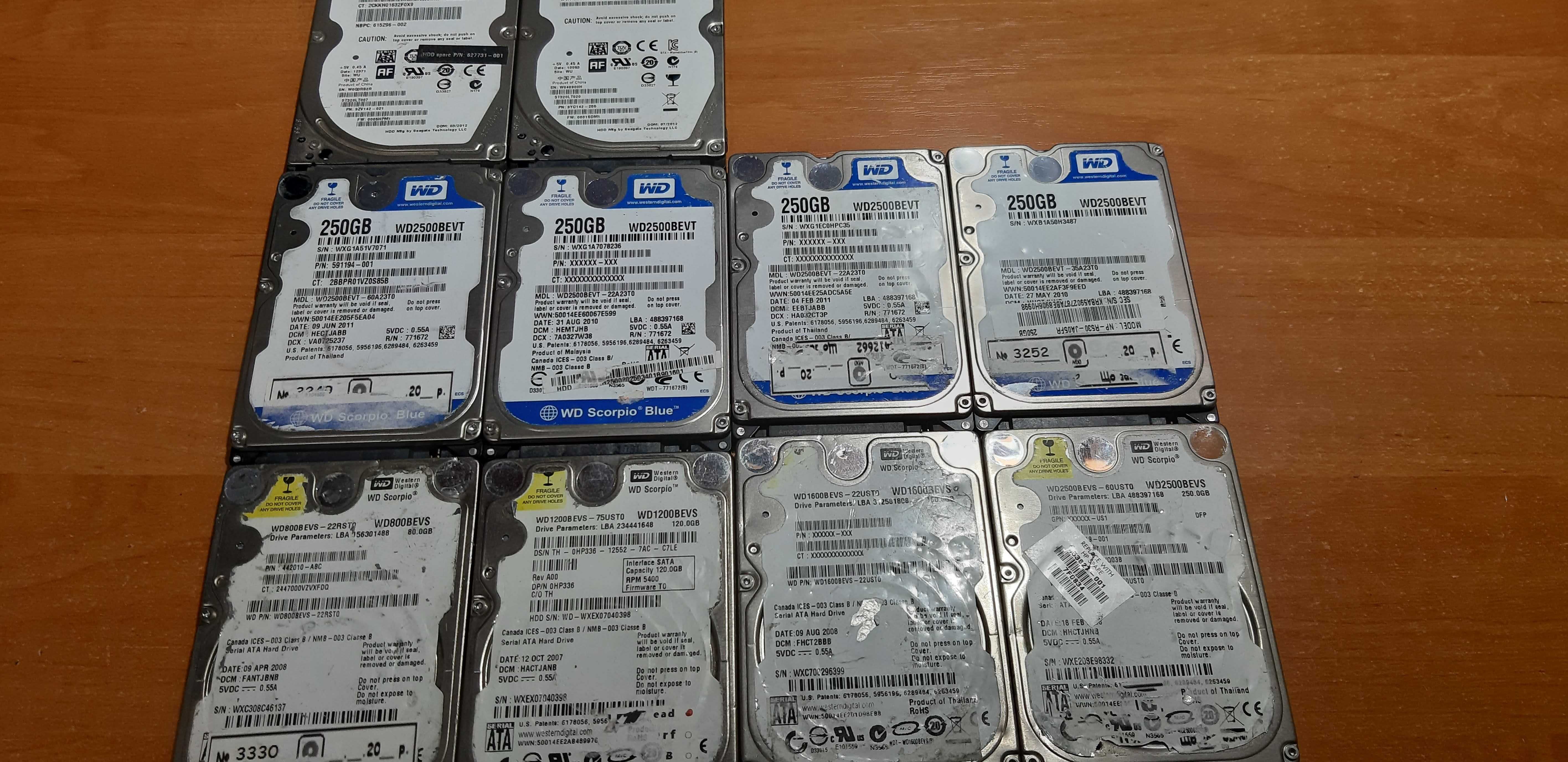 Жорсткі диски WD Seagate мегалот 10шт