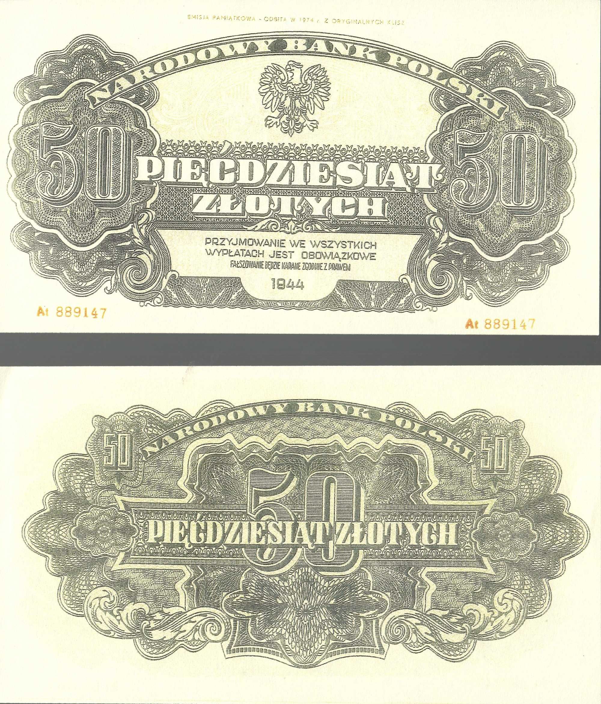 Kopie Banknotów z 1945 roku wydanie Lubelskie Nr.1