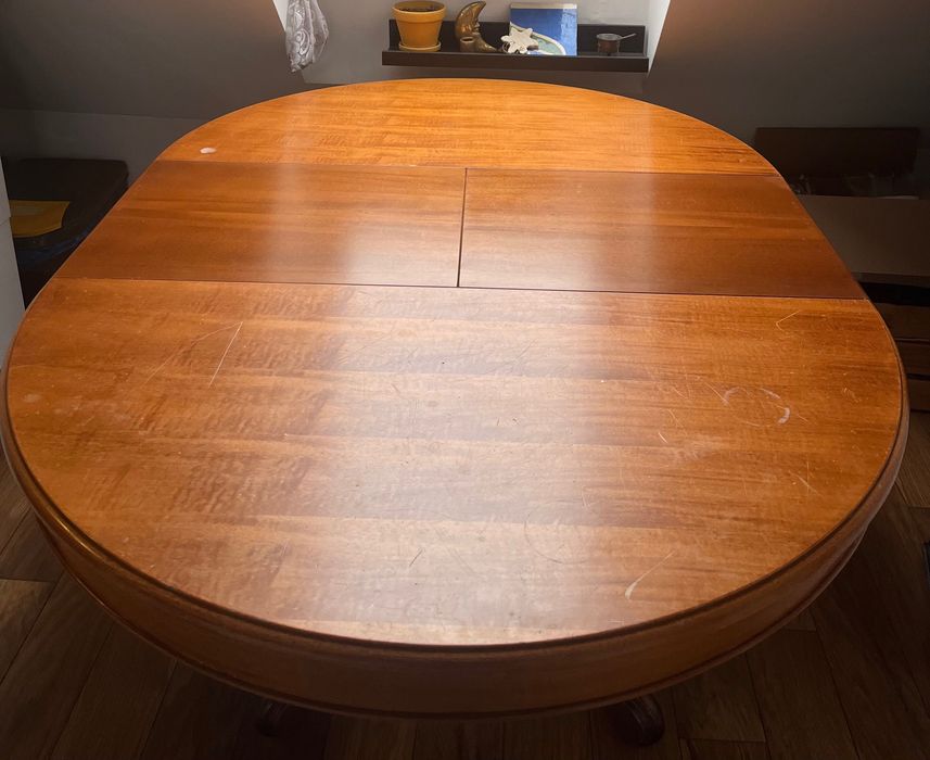 Okrągły drewniany stół 100 cm, rozkładany 100x145