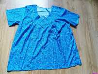 Niebieska bluzka,tunika w kwiatuszki r.4XL/5XL/48/50