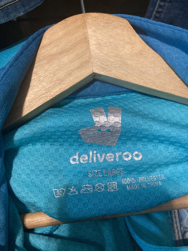 Bluza męska na rower Deliveroo turkusowa rozmiar L