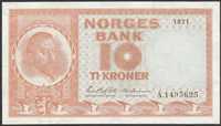 Norwegia 10 koron 1971 - stan bankowy - UNC -