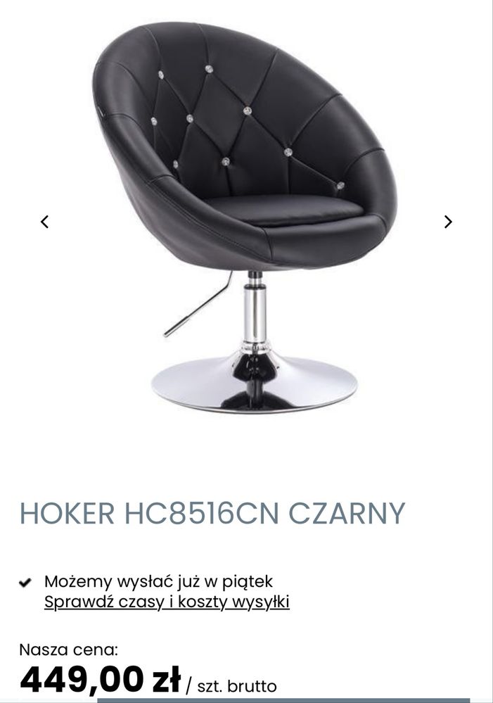 Krzesło fotel obrotowy regulowana wyskosc czarny