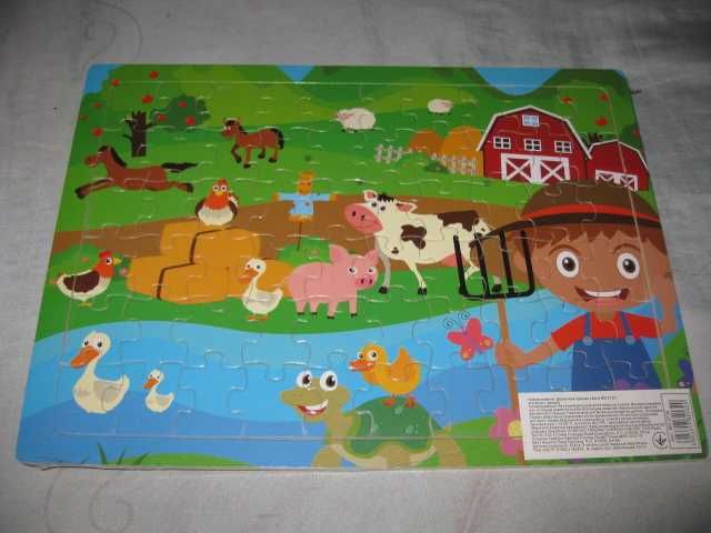 Деревянный пазл вкладыш рамка Домашние животные Ферма