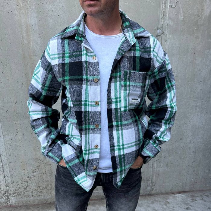 ‼️Чоловіча байкова сорочка в клітинку. Р.46-48, 50-52, 54-56