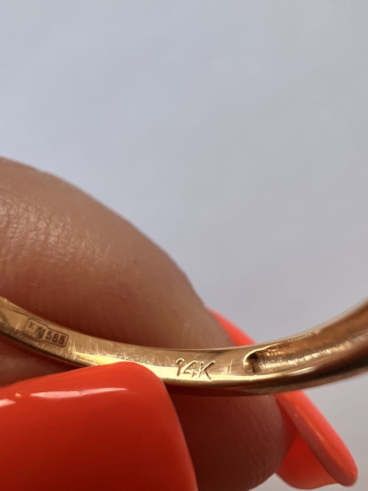 Золотое кольцо с бриллиантами размер 18,5 вес 1,93 красное золото 585