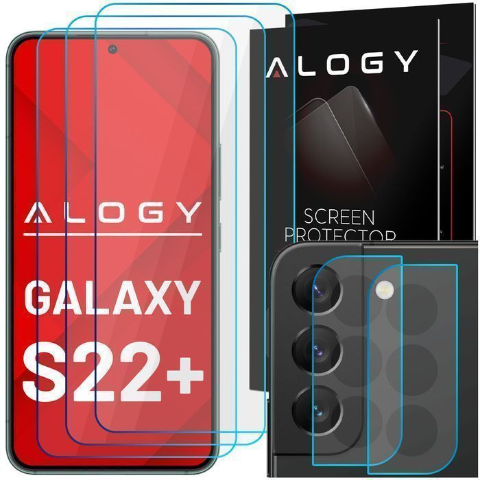 3x Szkłona ekran + 2x Szkło na obiektyw kamerę Pack do Galaxy S22 Plus