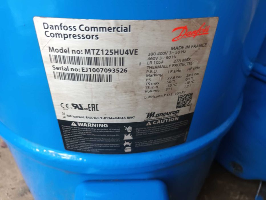Sprężarka Danfoss MTZ125HU4VE