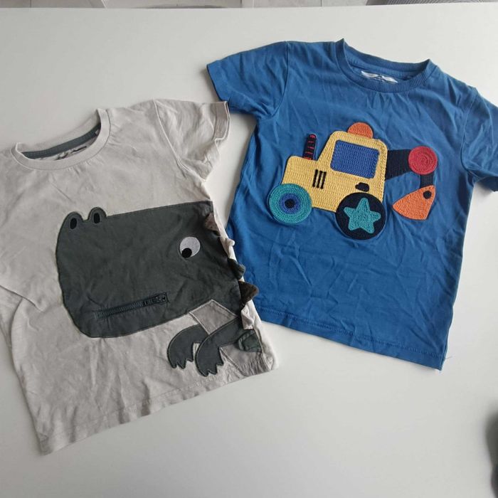 T-shirt x 2 NEXT rozmiar 104 (3-4 lata) Dinozaur, koparka